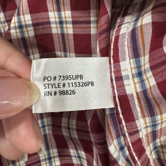 New! US POLO ASSN Red & Blue Plaid Long Sleeve Button Down Shirt Men’s Sz L - Picture 9 of 11